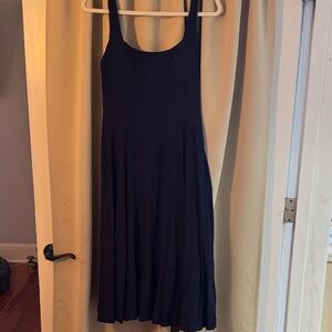 Elegant navy blue Sleeveless Dress